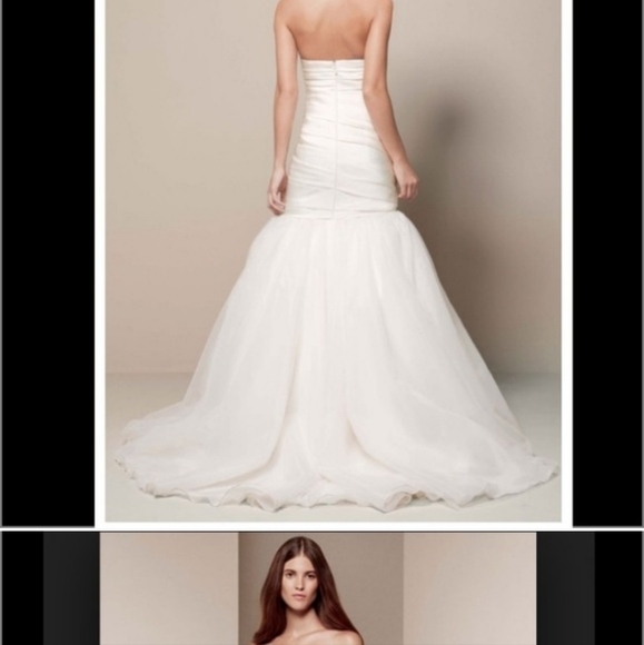 NWT..Vera Wang Asymmetrical Wedding Dress, Mikado, Fitnflare, - Picture 2 of 9